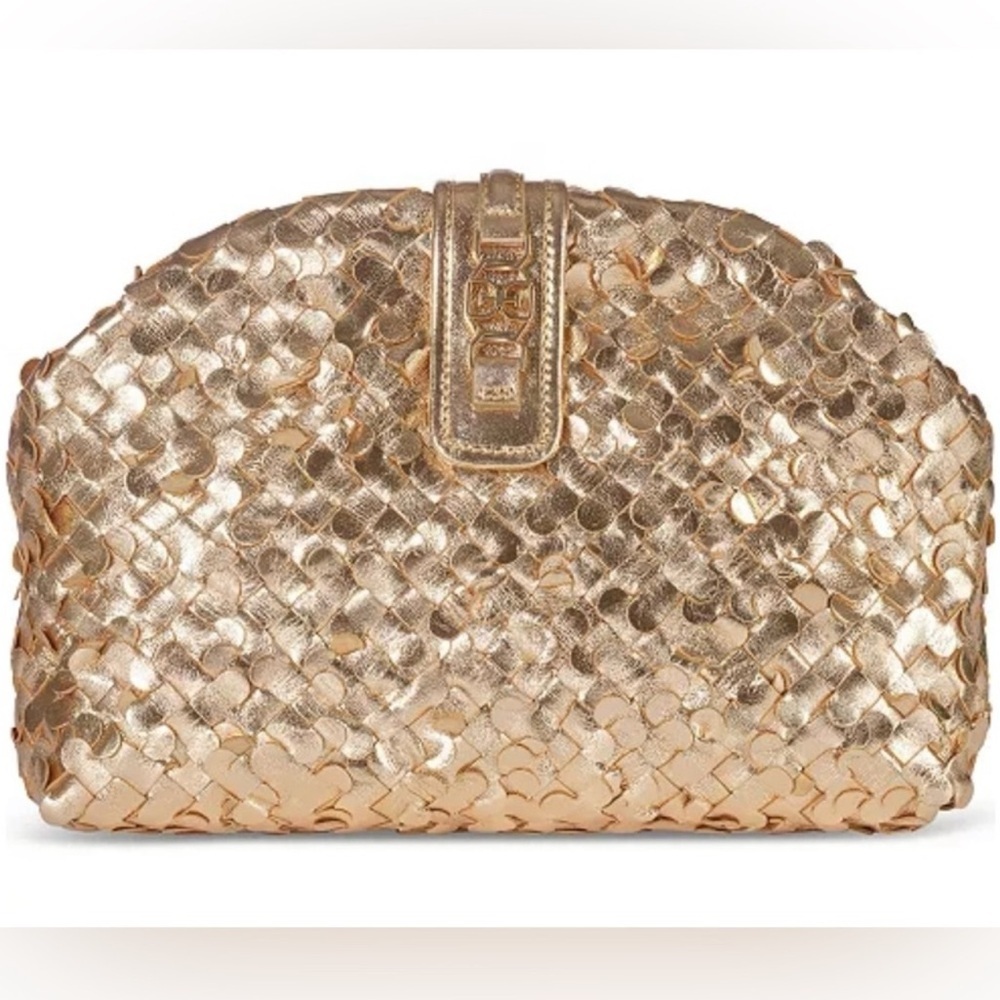 NEW SAM EDLEMAN BIANKA GOLD LEATHER SHOULDER BAG NWT!!